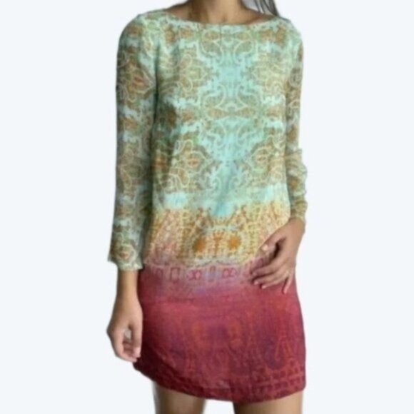 Anthropologie Maeve Cleome Silk Shift Dress , size small - Picture 1 of 13